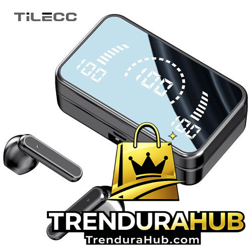 TiLECC Wireless Bluetooth Earphone S20 Touch LED Stereo Audio - Black